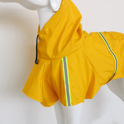 Spring and Summer New Dog Raincoat Waterproof Reflective Cape for Large Dogs