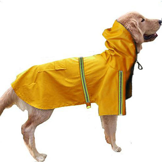 Spring and summer new dog raincoat waterproof cape dog reflective raincoat large dog raincoat