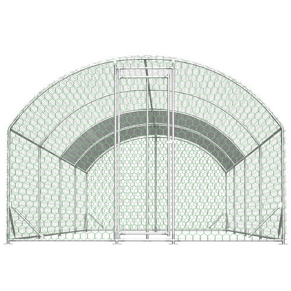 26'x9'x6' Large Metal Chicken Coop with Waterproof Cover