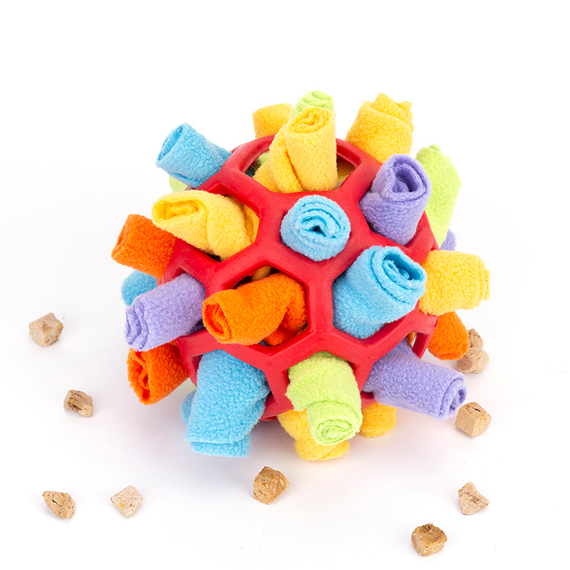 Pet Dog Sniff & Snack Puzzle Ball  Snuffle Ball Canine Enrichment Nose Pad Toys