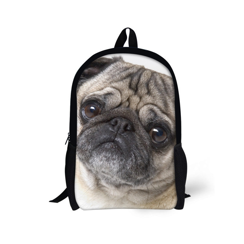 Cute printed dog waterproof backpack for elementary school students