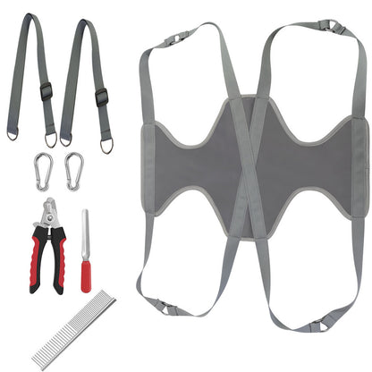 Pet Grooming Hammock with Nail Clippers and Trimmer