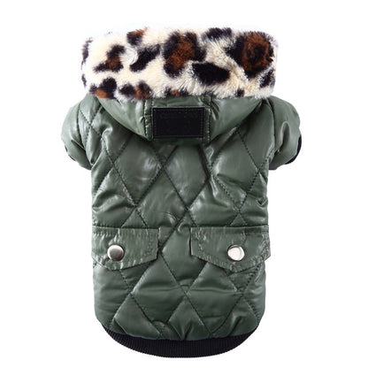 Winter Fur Collar Dog Coat for Cold Weather
