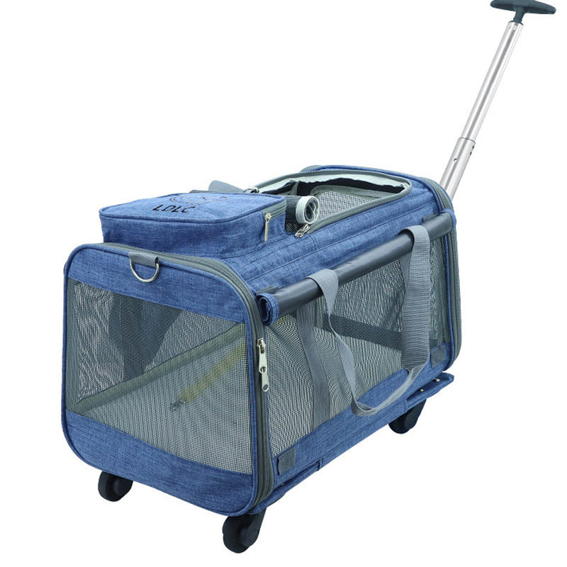 Large High-end Foldable Draw-bar Pet Bag Multi-function Tugboat Trolley Bag Waterproof