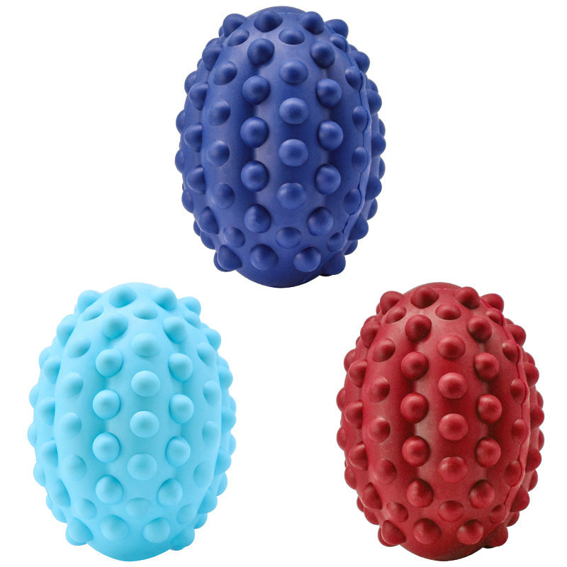 Natural Rubber Bite-Resistant Rugby Toy for Dogs – Teeth Grinding & Cleaning