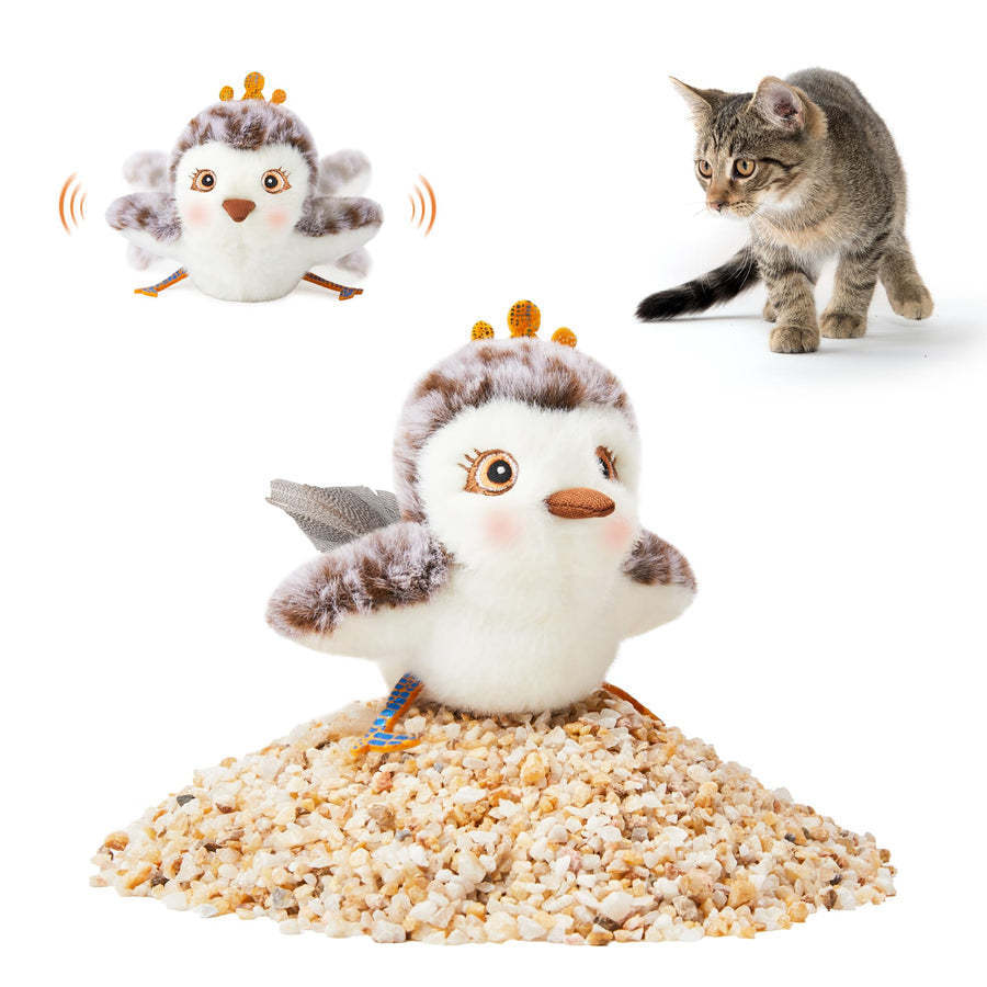 Interactive Cat Plush Toys For Indoor Cats Automatic Flapping Bird Cat Toy USB Rechargeable Electronic Pet Enrichment Toys