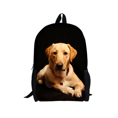Cute printed dog waterproof backpack for elementary school students