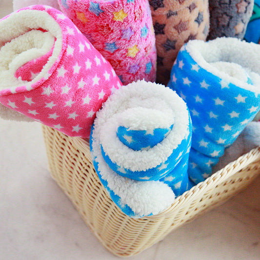 Soft Coral Fleece Pet Blanket for Cats & Dogs