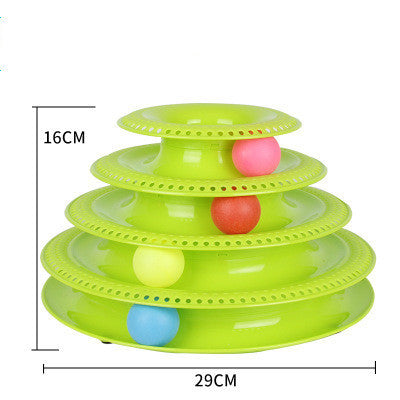 Interactive Funny four layer Cat Turntable Pet Ball Tower Tracks Toy