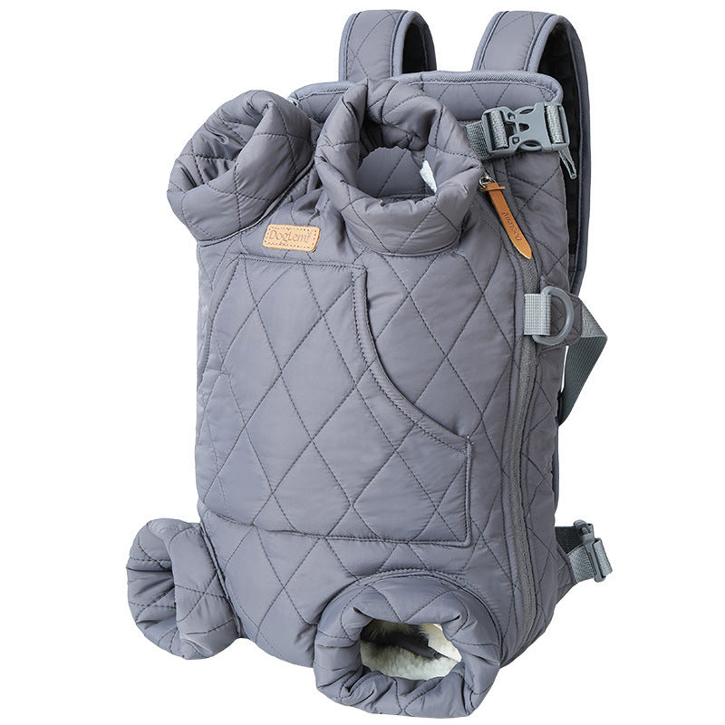 Winter Thickened Pet Outing Portable Strap Chest Backpack