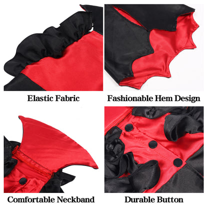 Cat Halloween Vampire Costume Pet Transformation Outfit for Spooky Season