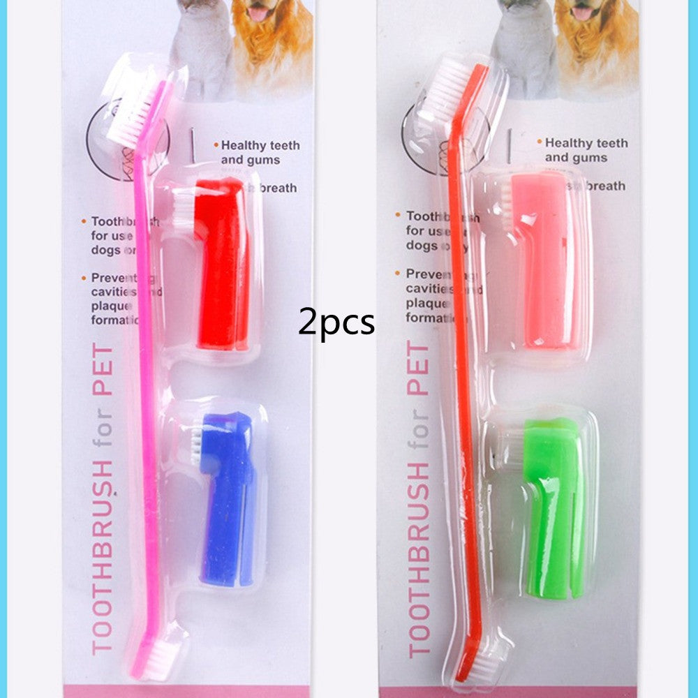 Dual Head Pet Toothbrush Set