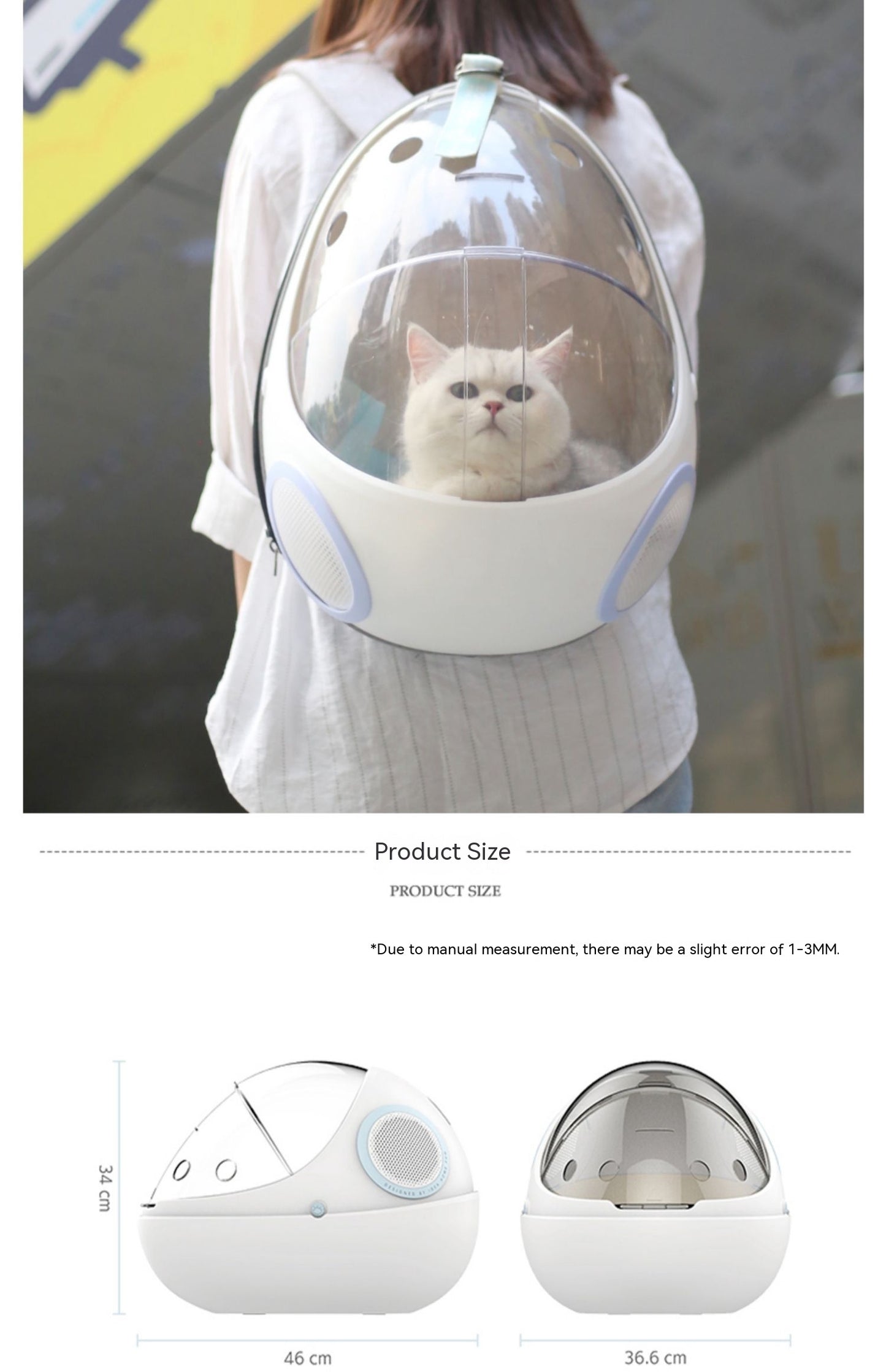 Breathable Egg Shell Cat Nest Pet Transparent Space Capsule Out Portable Backpack