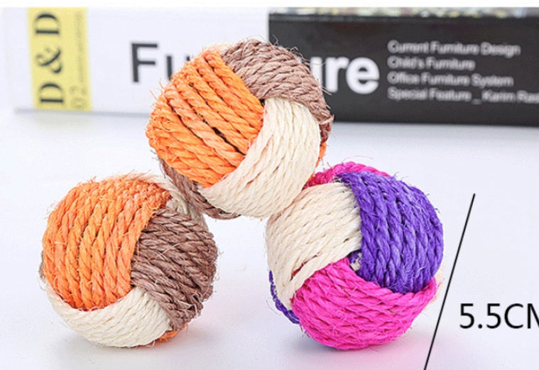 Pet Supplies Cat Toy Three-color Sisal Ball