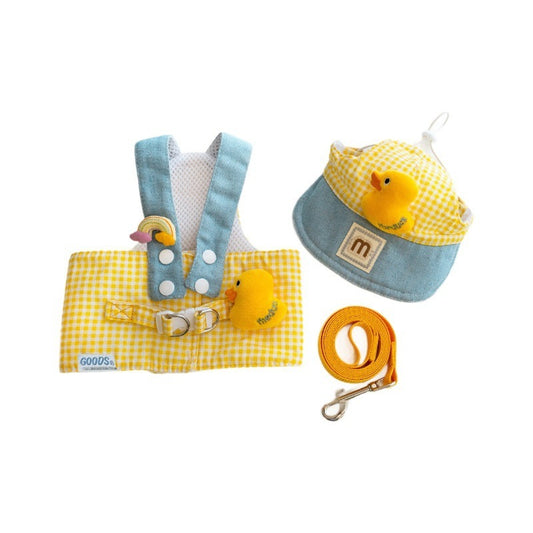3-in-1 Pet Harness Set with Hat – Leash, Rope & Outfit