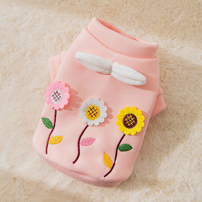 Three-dimensional Flower Sweater Small Pet Clothing