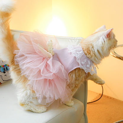 Lace Tulle Tutu Skirt for Cats – Stylish Pet Clothing for Your Feline Friend