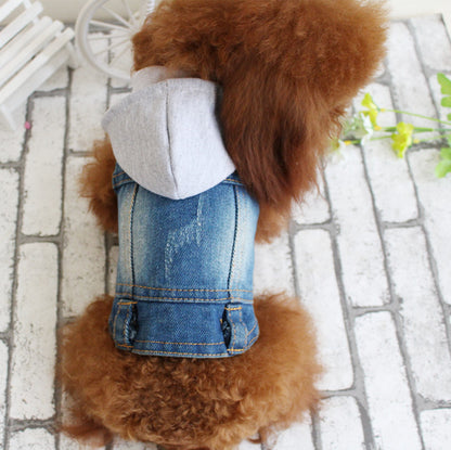Designer Dog Denim Jacket Vest Coat for Small Dogs and Puppies