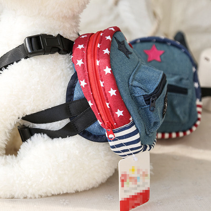 Pet denim schoolbag