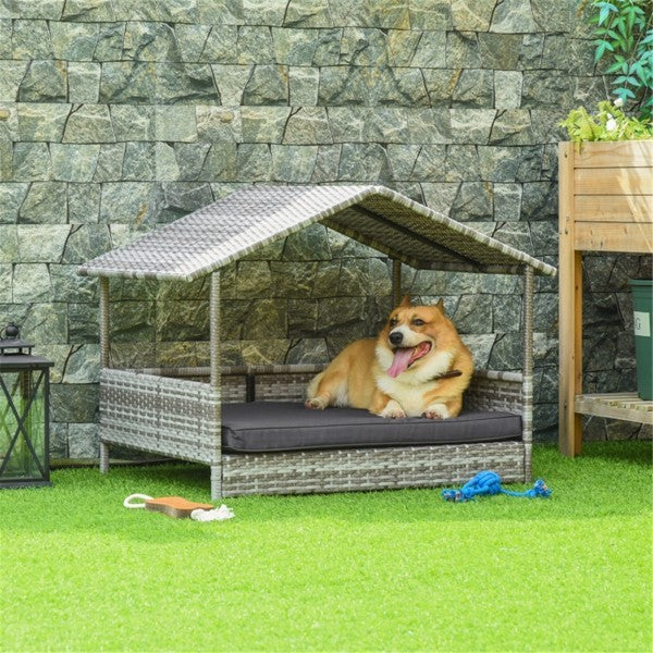 Rattan Pet Sofa with Elevated Leg