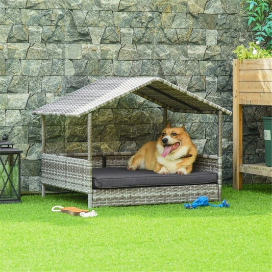 Rattan Pet Sofa with Elevated Leg