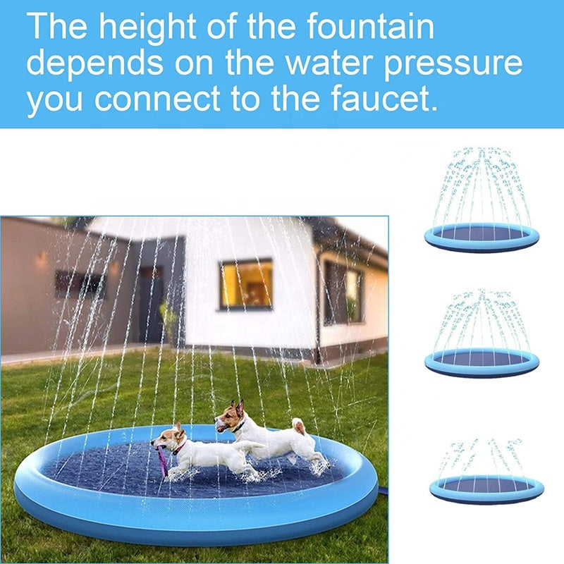 Dog Sprinkler Outdoor Toys Dog Swimming Mat Anti-Slip Dog Pool Splash  Pad