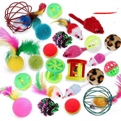 Pet Cat Toy Set 21 Pieces Of Cat Channel Funny Cat Stick