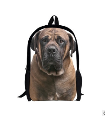 Cute printed dog waterproof backpack for elementary school students