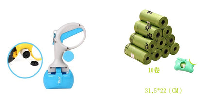 Portable Dog Poop Scooper with Waste Bag Dispenser for Quick Cleanup