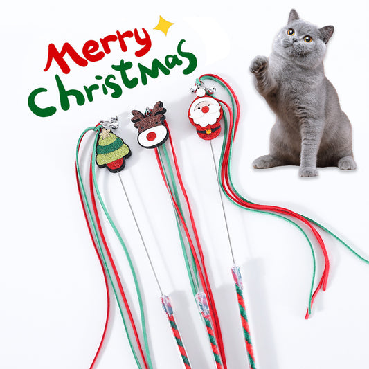 Christmas Cat Teaser Tassel Sound Bell Interaction