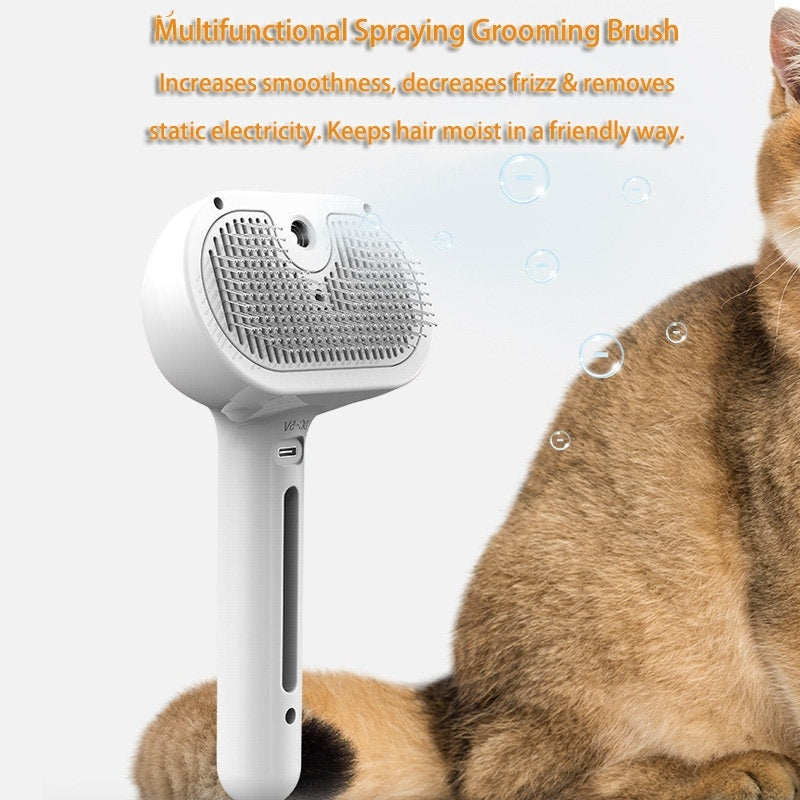 Self Cleaning Pet Dematting Comb with Mist