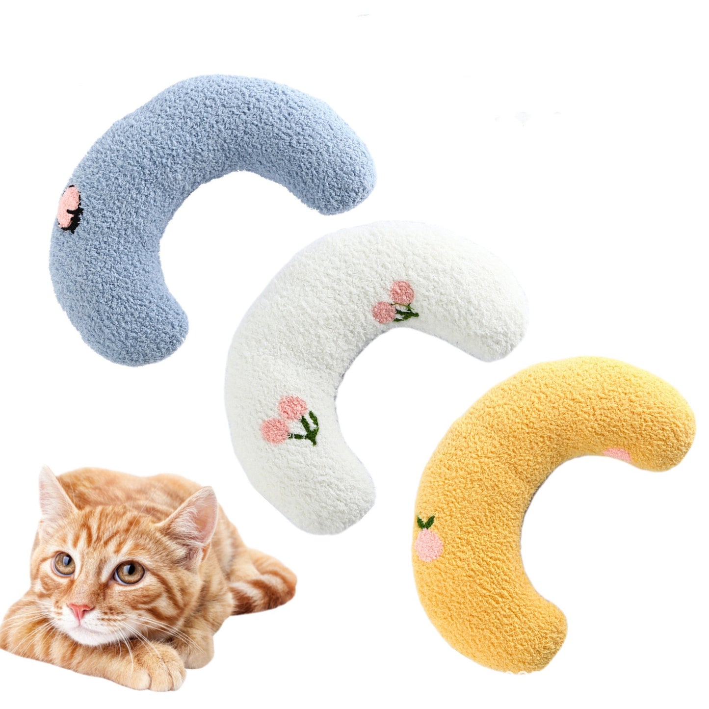 Soft Plush U-Shaped Pet Pillow for Cats & Small Dogs