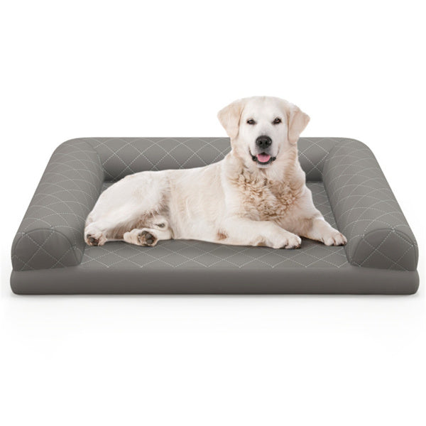 36" Orthopedic Dog Bed with Bolster Support, Anti-Slip Design