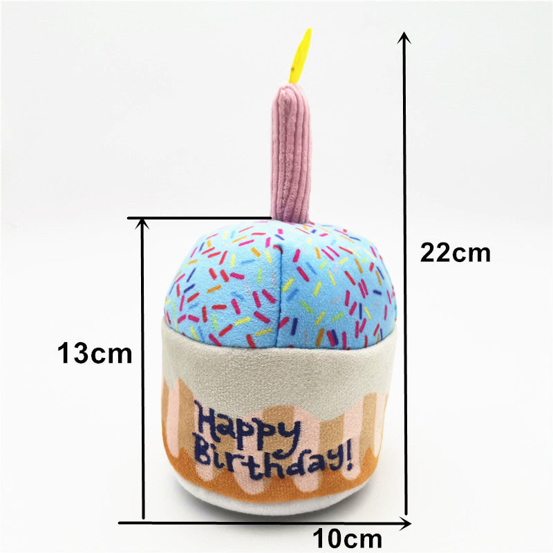 Cute Dog Birthday Cake Plush Toy