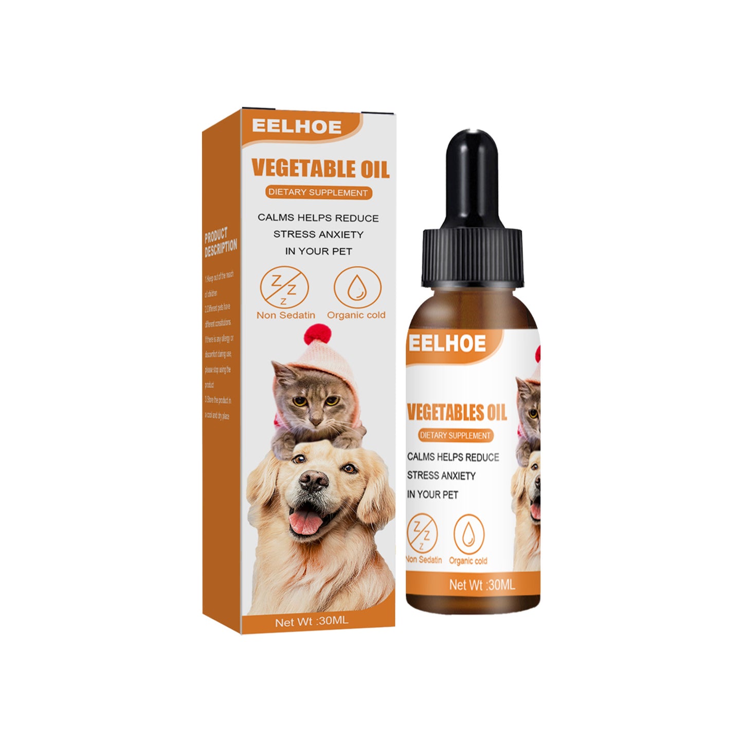 Cat & Dog Care Essence, Hemp Seed Oil Health Enhancement Care Essence, Relieves Dog Anxiety