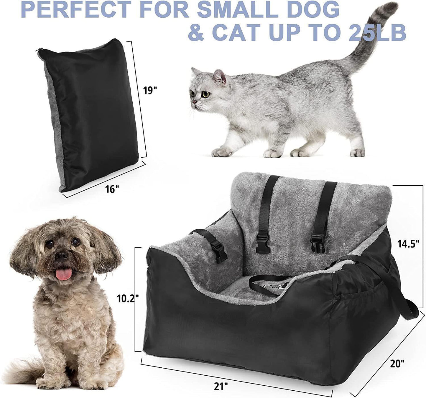 Comfortable Pet Car Seat for Dogs - Travel Kennel