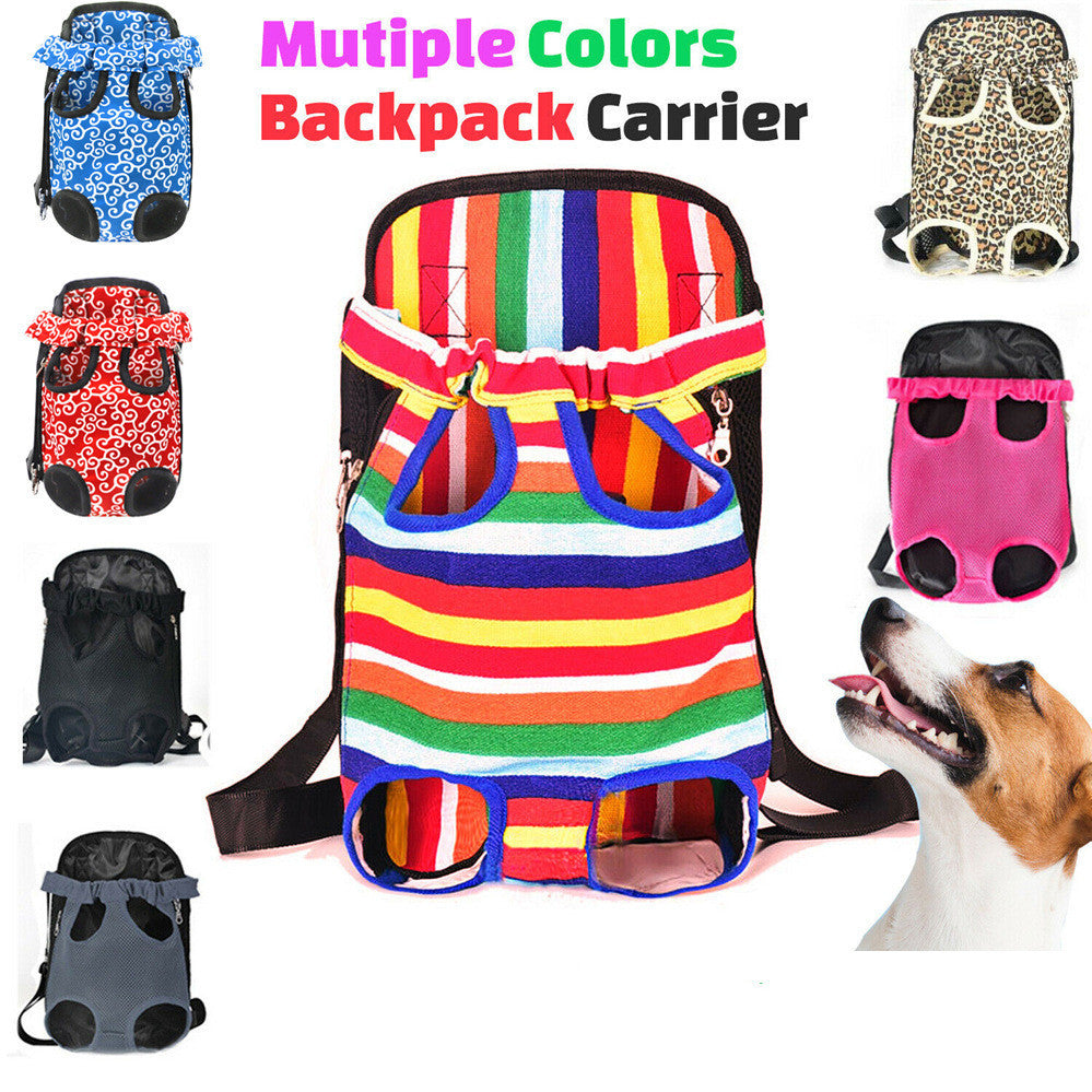 Outing Portable Canvas Backpack Pet Chest Backpack Breathable Portable Pet Bag