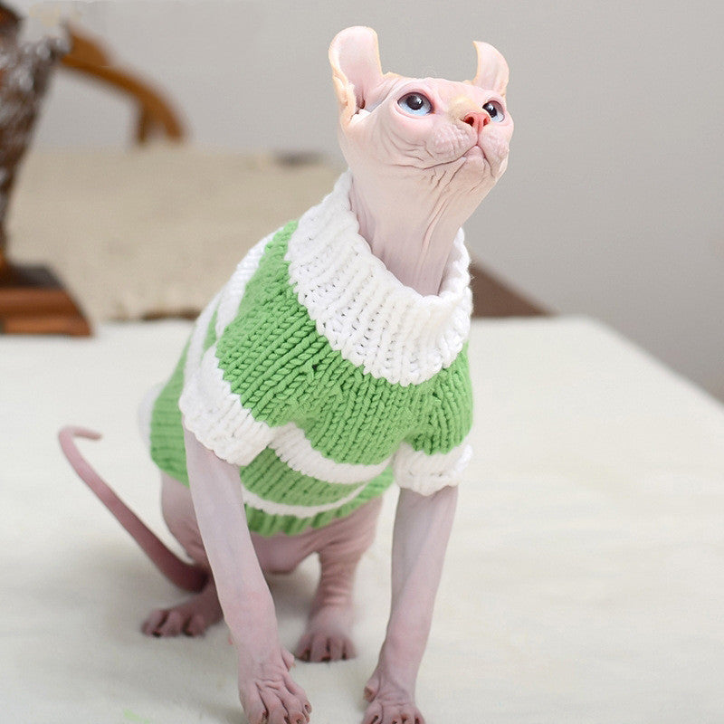 Warm Wool Sweater for Hairless Cats and Small Pets
