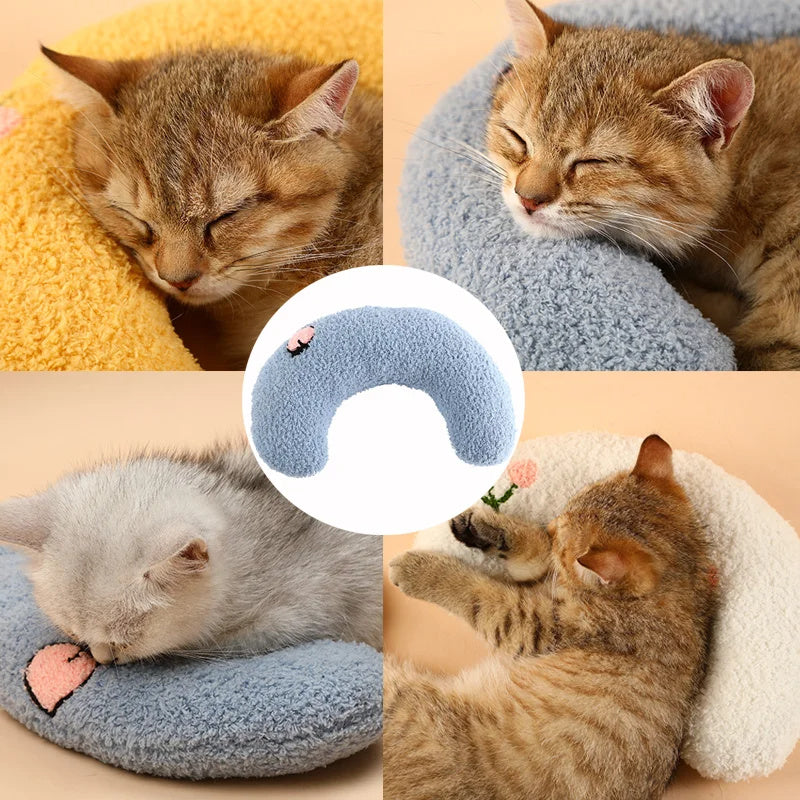 Soft U-Shaped Pet Pillow for Cats & Small Dogs