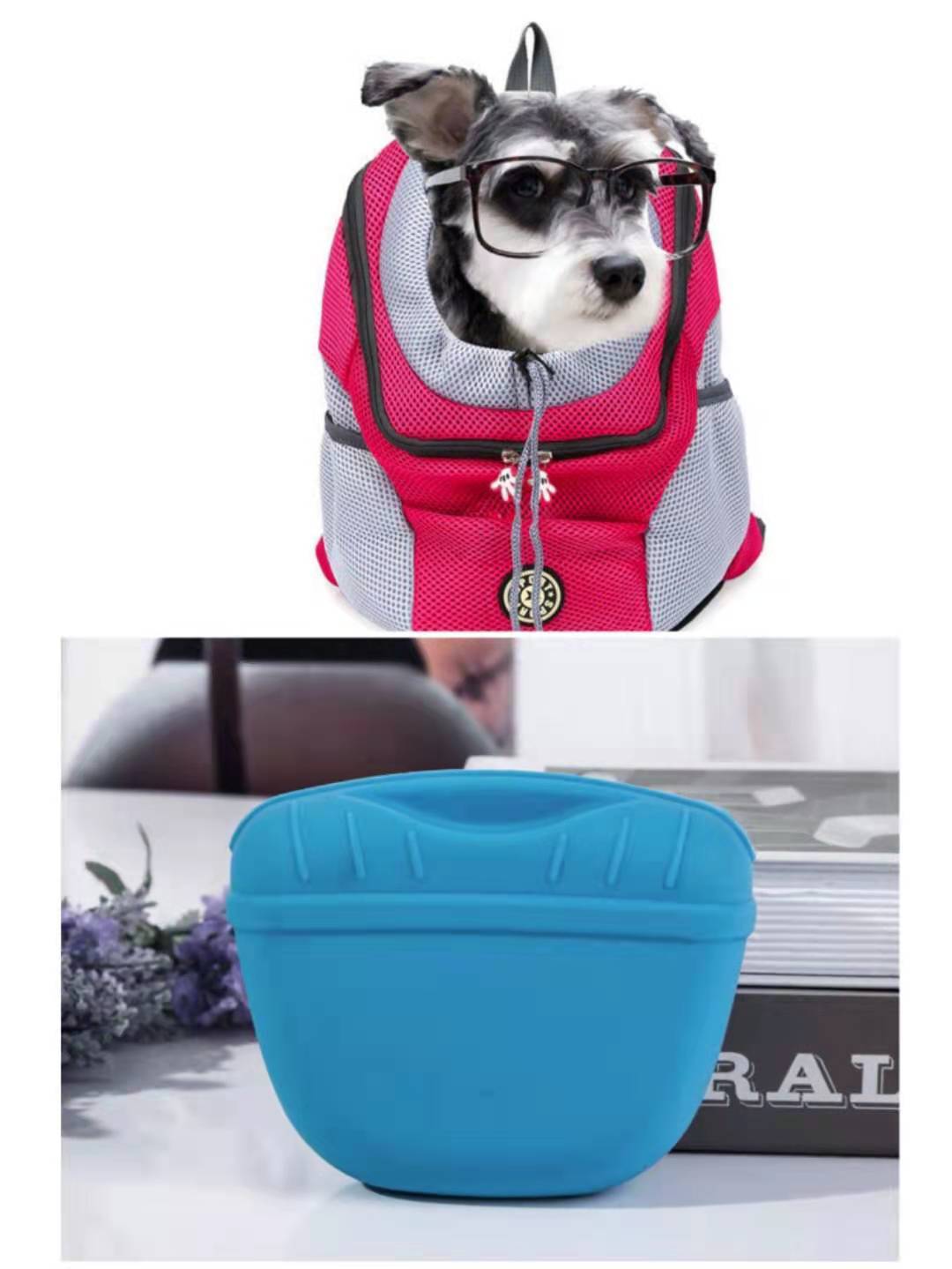 Portable Puppy Snack Bag Snack Bag Pet Training Bag With Clip Magnetic Closure Dog Snack Bag Silicone