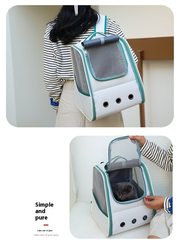 Classic Double Back Pet Cat Bag Foldable Breathable Multifunctional Fashion All-match