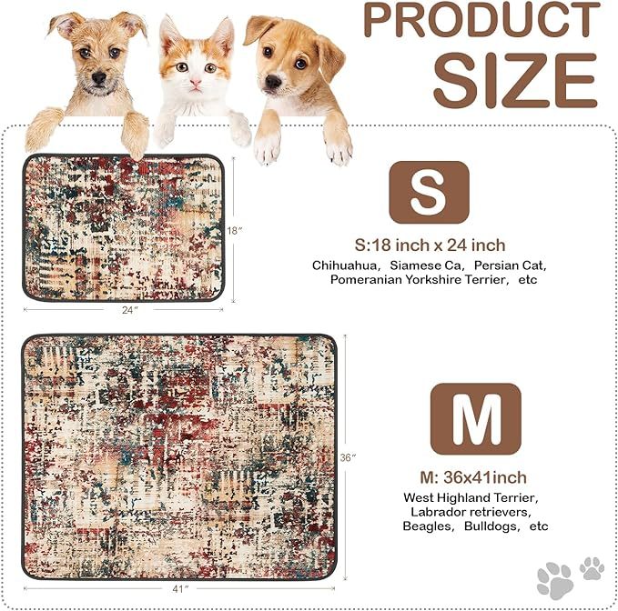 Qeils Washable Pee Pads For Dogs, 2 Pack Reusable Puppy Pads 18x24 Super Absorbent Leakproof Dog Training Pads, Non-Slip Potty Pads For Floor, Crate,Couch, Whelping Pads Litter Mat Puppy Supplies