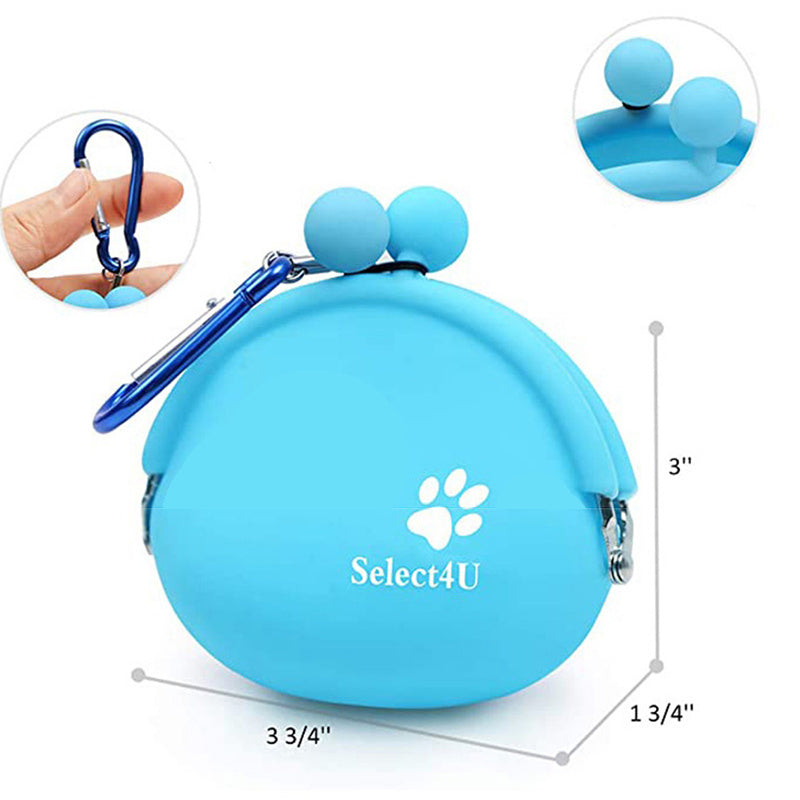 Silicone Pet Dog Train Food Snacks Pockets Bag Walking Dog Training Food Storage Waist Pet Travel Outdoor Product Dog Treat Bag