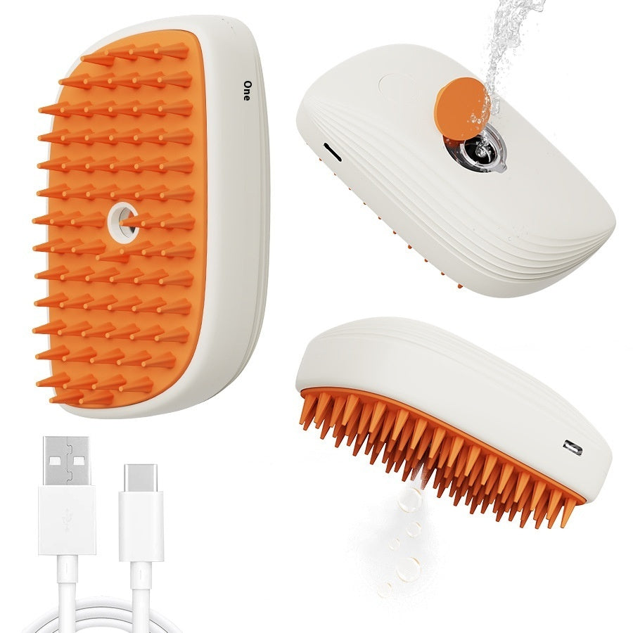 USB Rechargeable Pet Steam Brush for Grooming