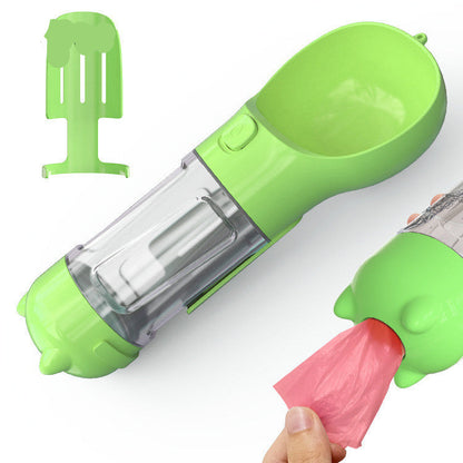 Leak Proof Dog Water Bottle with Food Storage and Waste Bag Holder