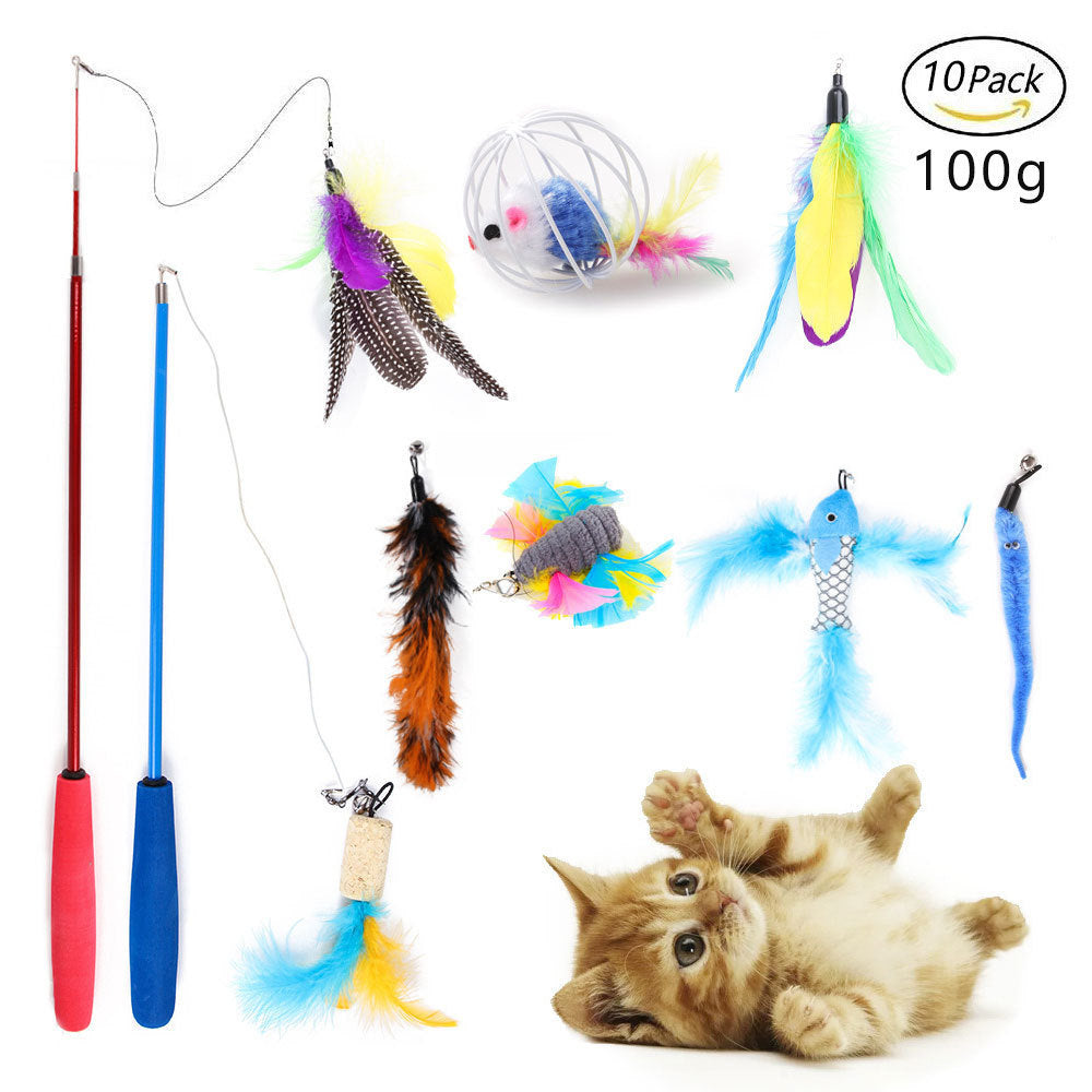 Pet Cat Toy Set 21 Pieces Of Cat Channel Funny Cat Stick