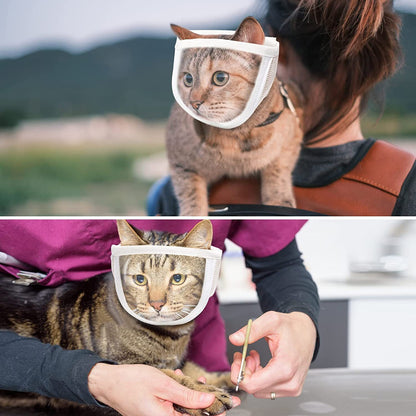 Transparent Cat Muzzle for Grooming and Biting Prevention