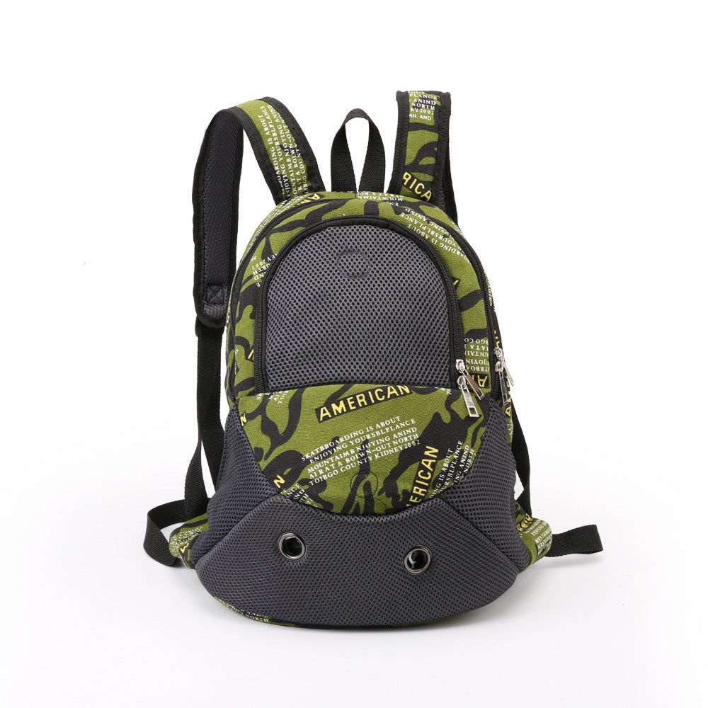 Camouflage canvas pet backpack