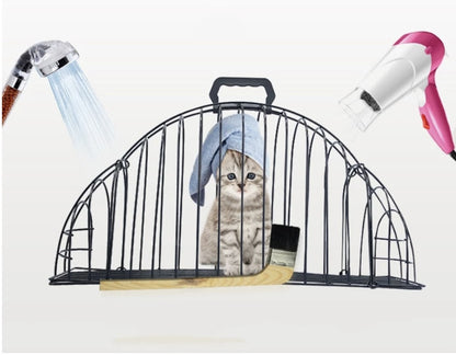Stainless Steel Cat Bath and Transport Cage