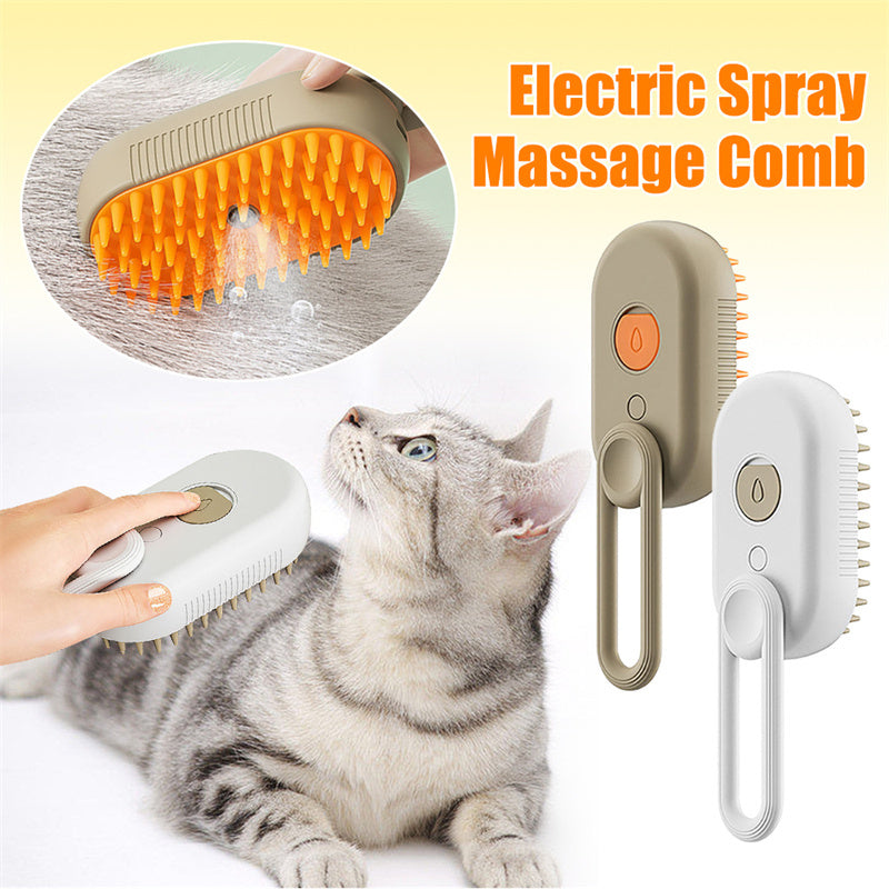 Electric Pet Grooming Brush with Steam Spray